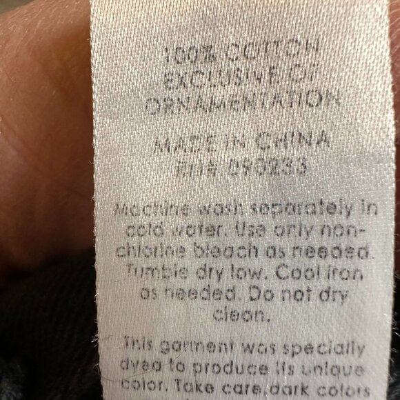 PacSun Coquette Rose Floral Embroidered Black High Rise Straight Jeans Size 28 - Picture 3 of 7